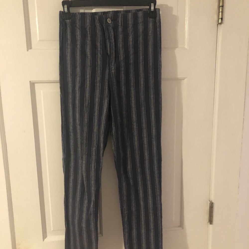 Stripped blue and white pants